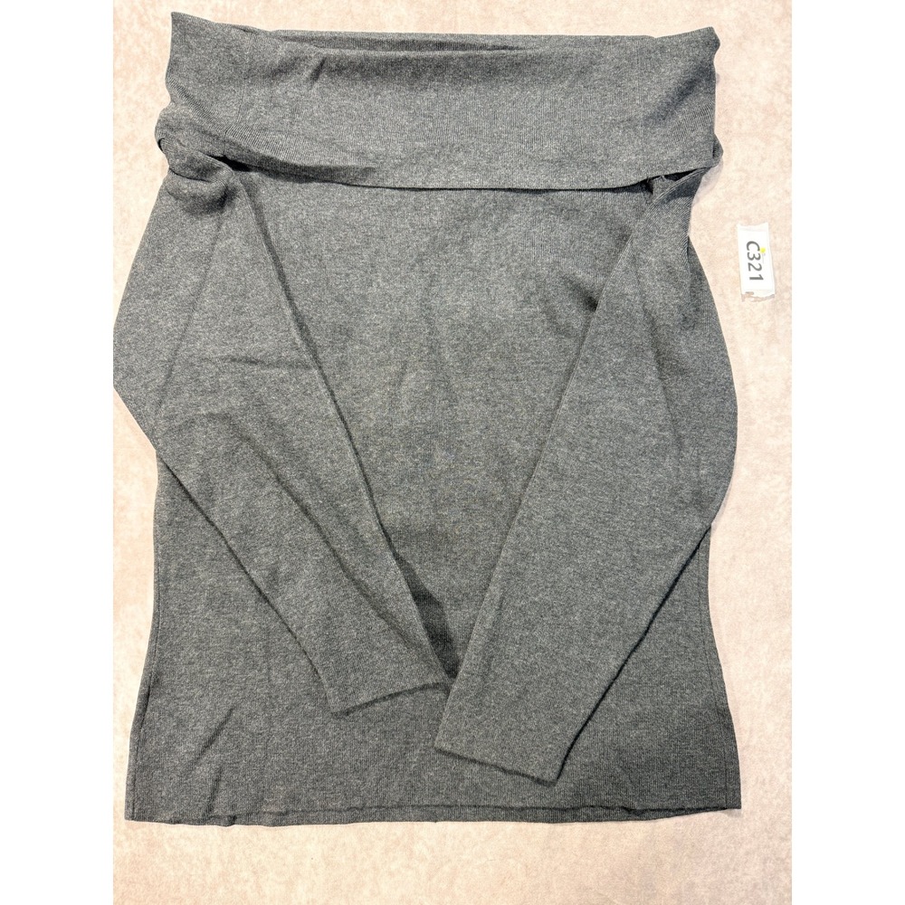 A New Day Charcoal Gray Off The Shoulder Knit Sweater 1X 018 13 6076